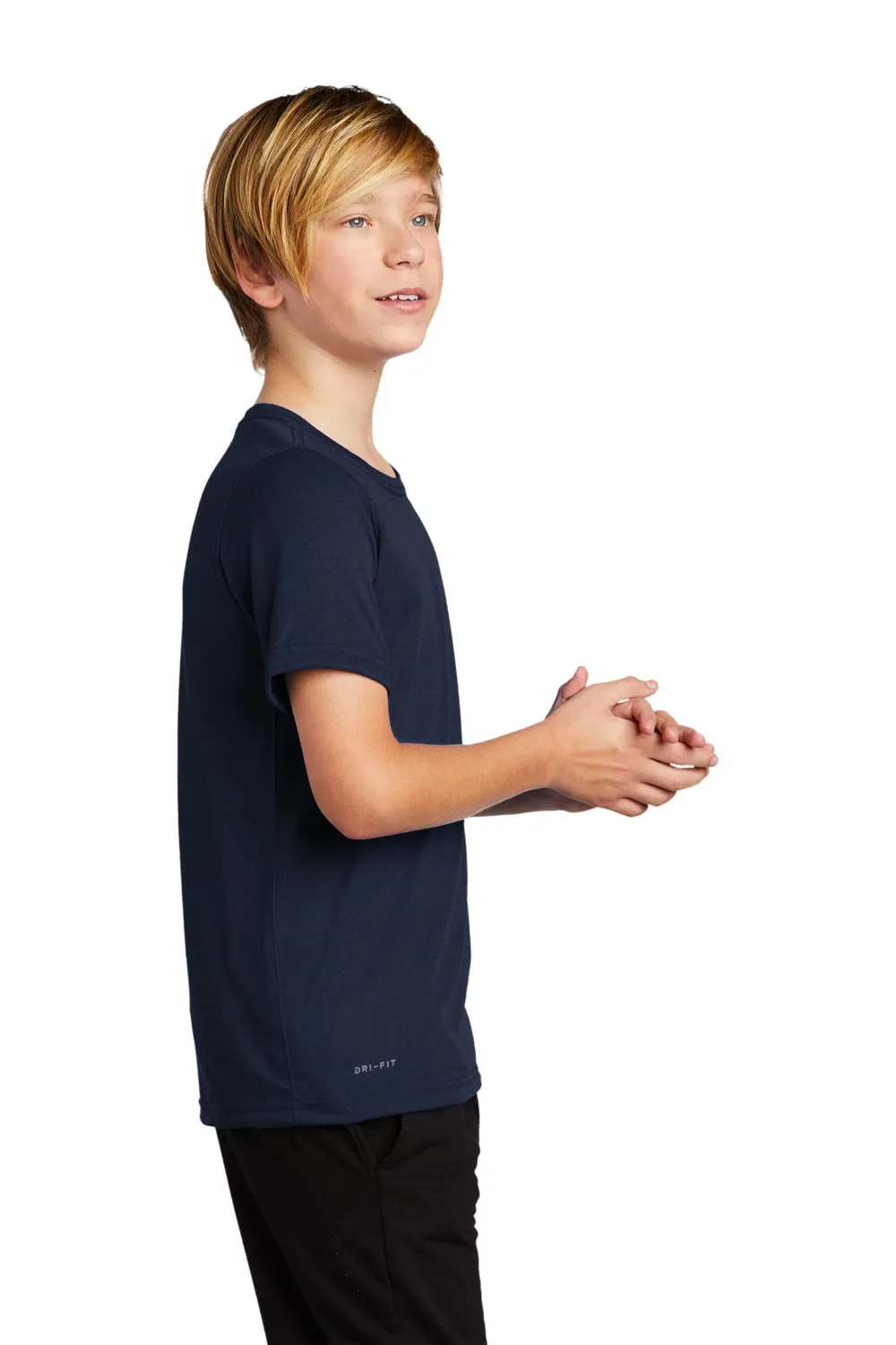 Nike Youth Legend Dri-Fit Moisture Wicking Short Sleeve Crewneck T-Shirt - College Navy Blue