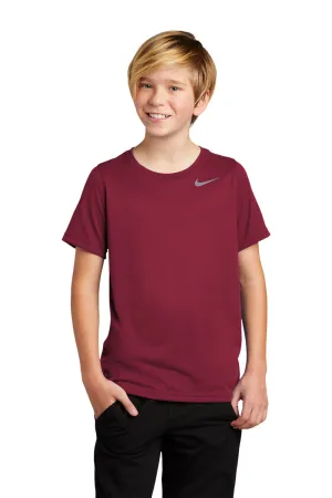 Nike Youth Legend Dri-Fit Moisture Wicking Short Sleeve Crewneck T-Shirt - Team Maroon