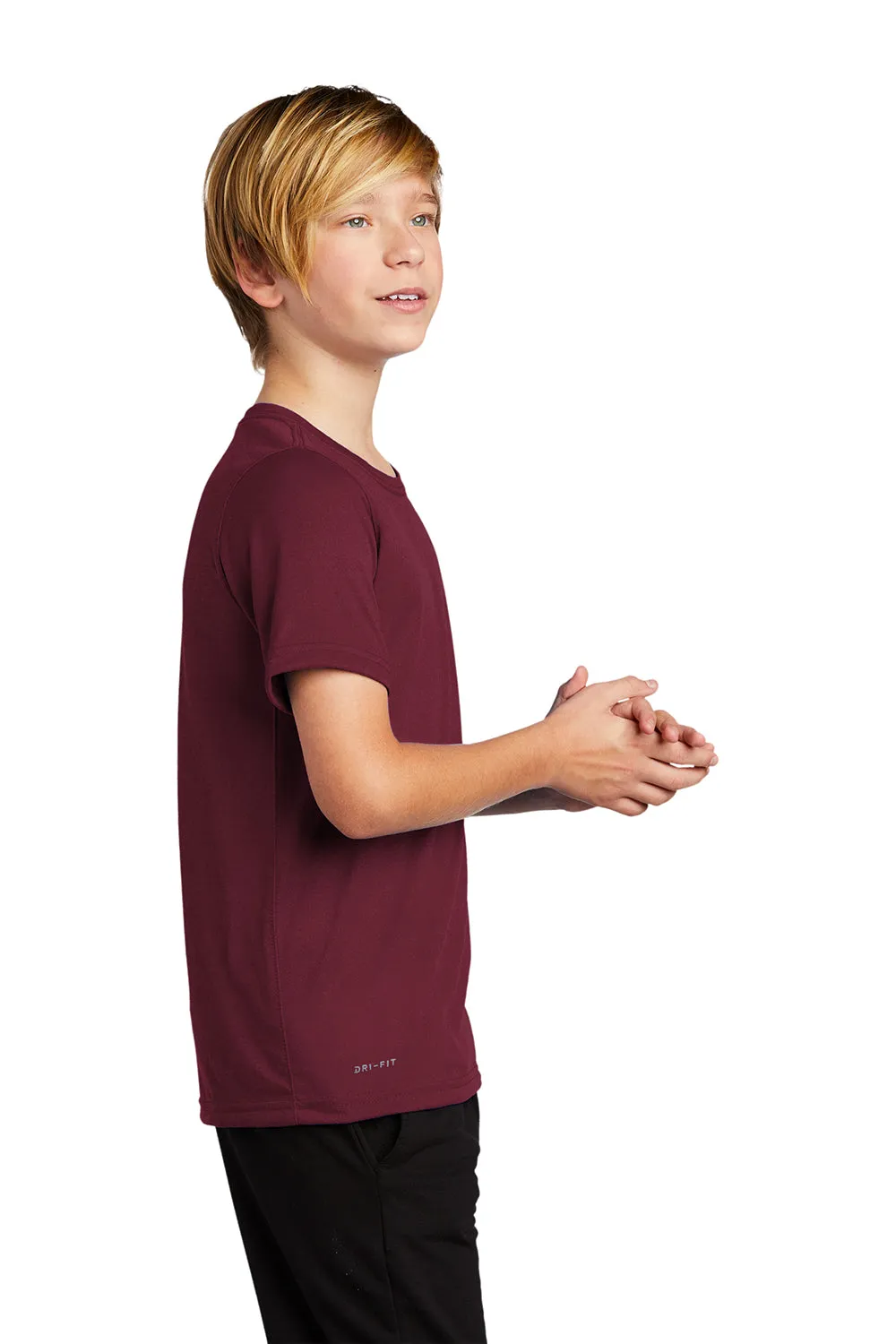 Nike Youth Team rLegend Dri-Fit Moisture Wicking Short Sleeve Crewneck T-Shirt - Deep Maroon