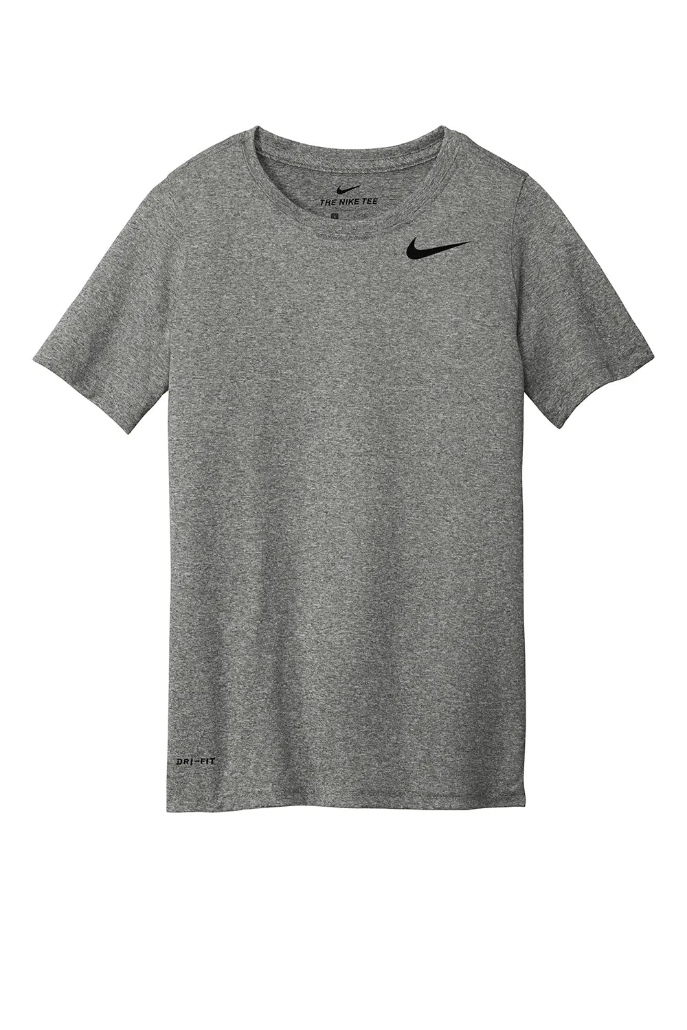 Nike Youth Team rLegend Dri-Fit Moisture Wicking Short Sleeve Crewneck T-Shirt - Heather Carbon Grey