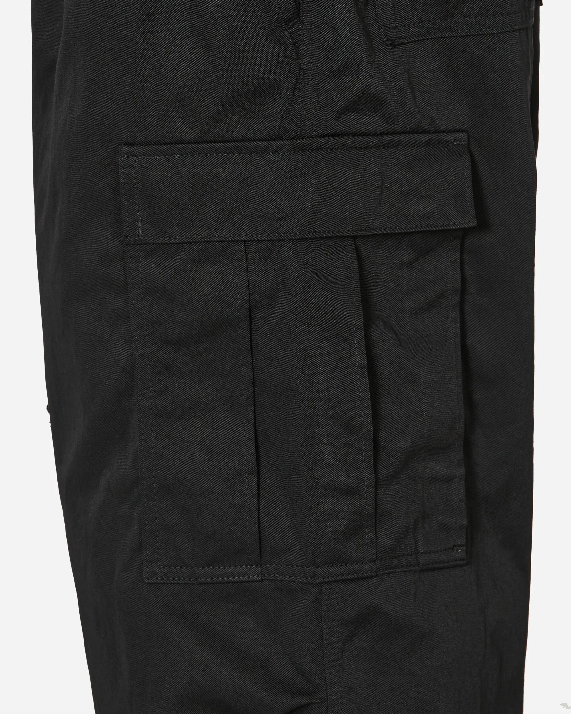Nylon Drawstring Cargo Pants Black
