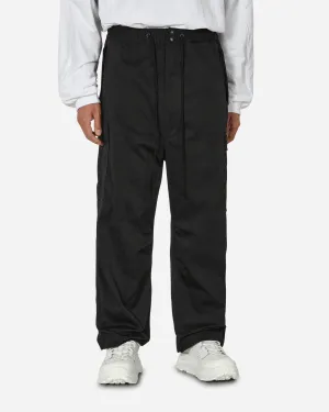 Nylon Drawstring Cargo Pants Black
