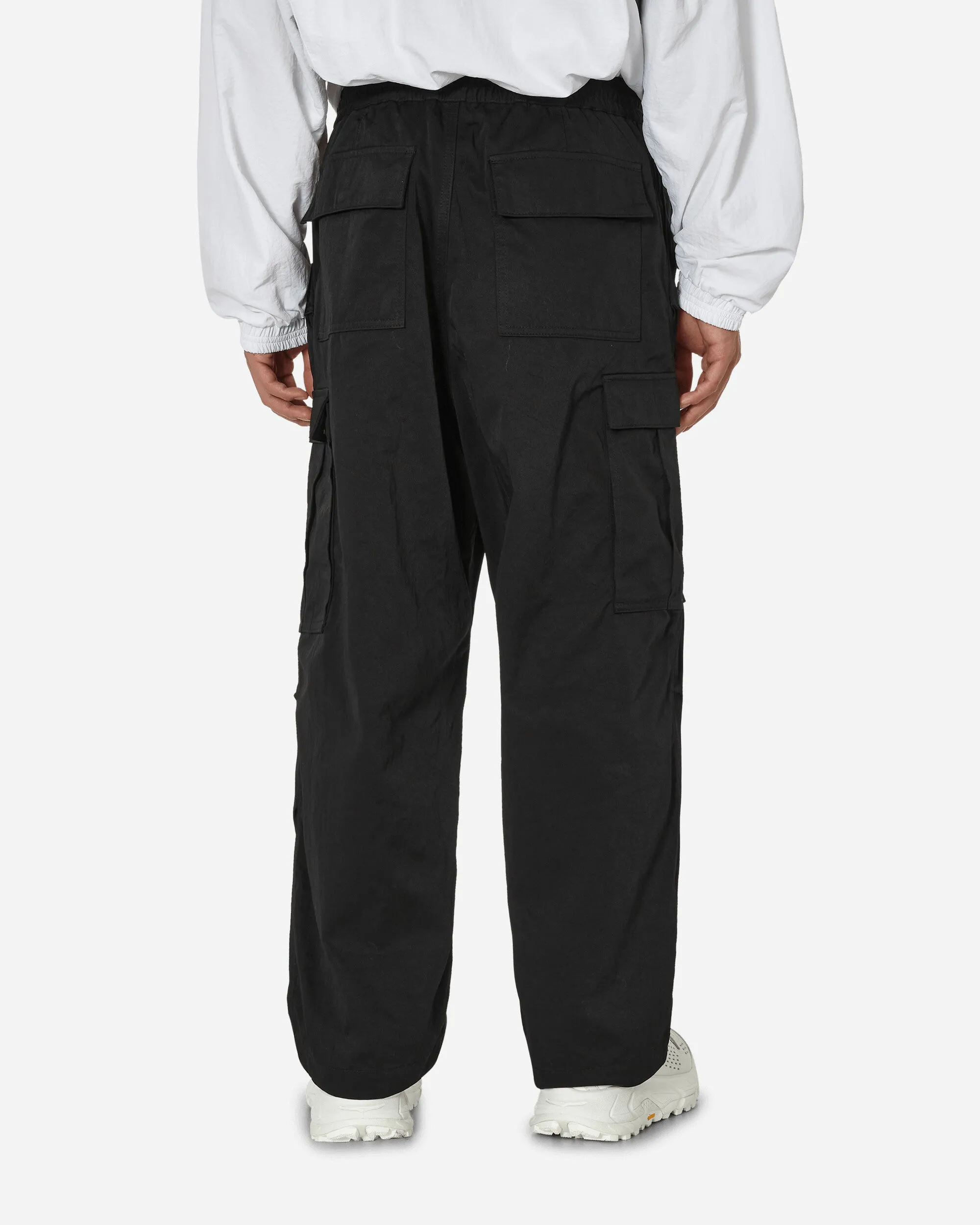 Nylon Drawstring Cargo Pants Black