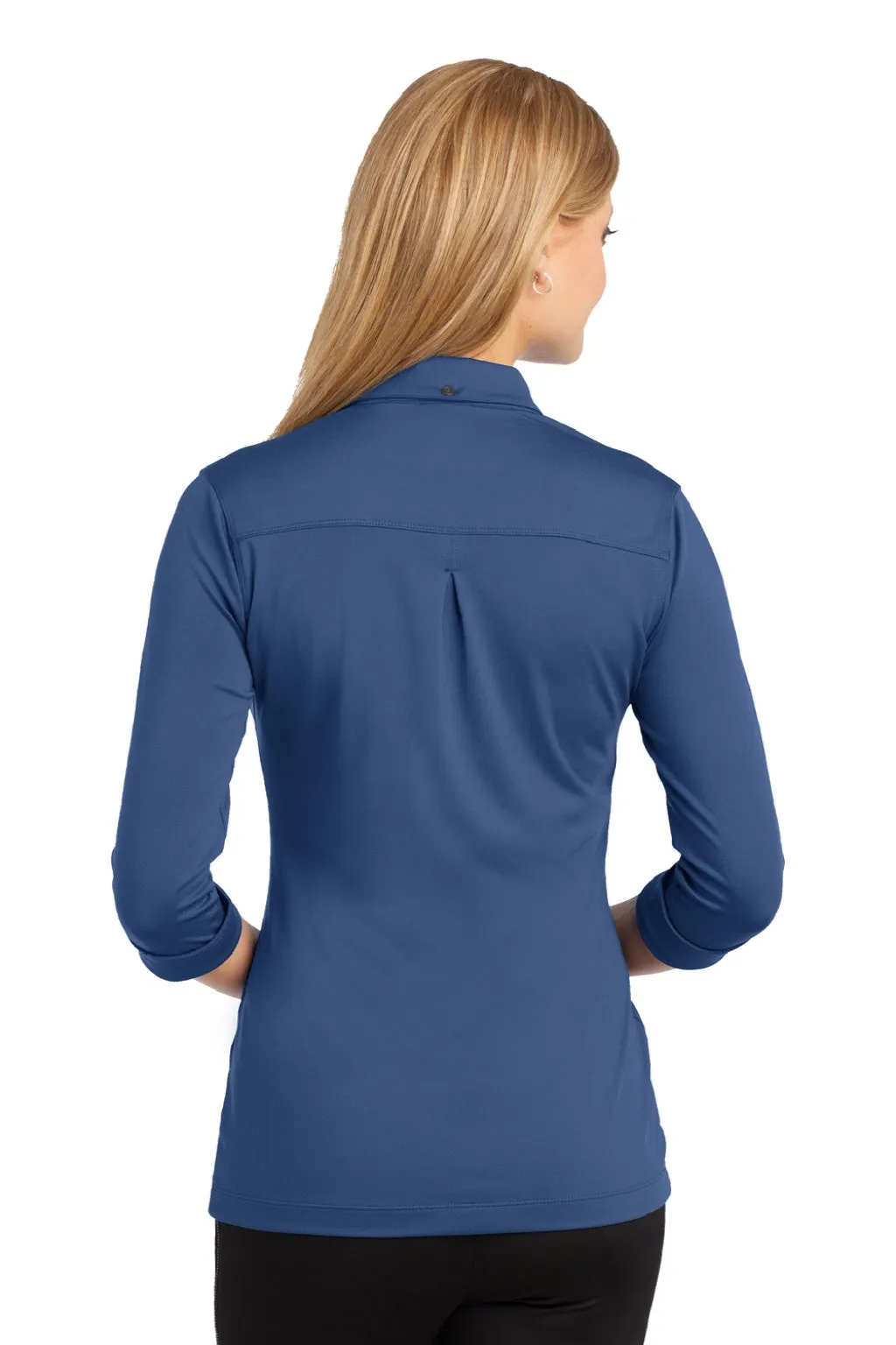 Ogio Womens Gauge Moisture Wicking 3/4 Sleeve Polo Shirt - Indigo Blue