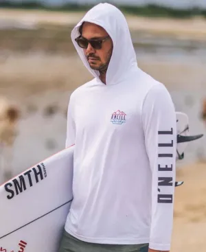 O'Neill Trvlr Staple UPF 50  Men's Hooded Rashguard Tee - White