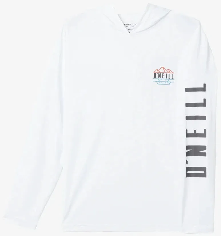 O'Neill Trvlr Staple UPF 50  Men's Hooded Rashguard Tee - White