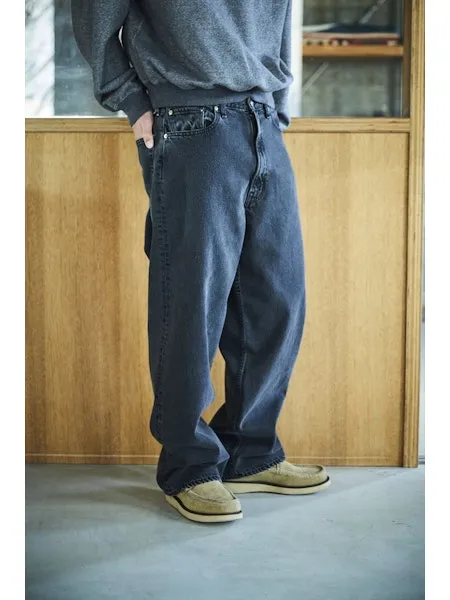 orSlow 100 SUPER DAD'S FIT DENIM PANTS - Black Denim Stone