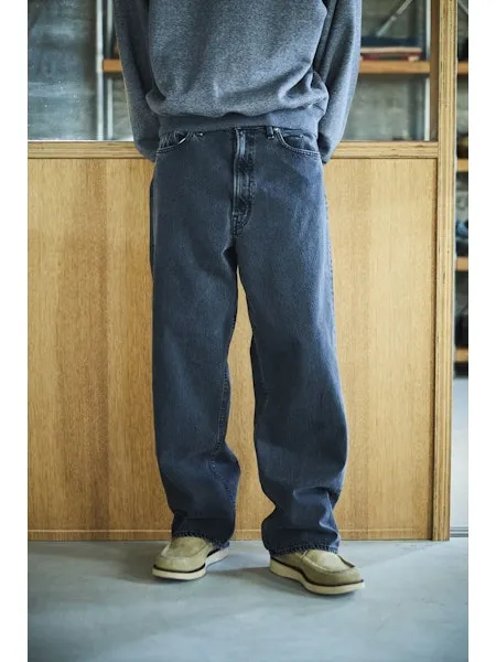 orSlow 100 SUPER DAD'S FIT DENIM PANTS - Black Denim Stone