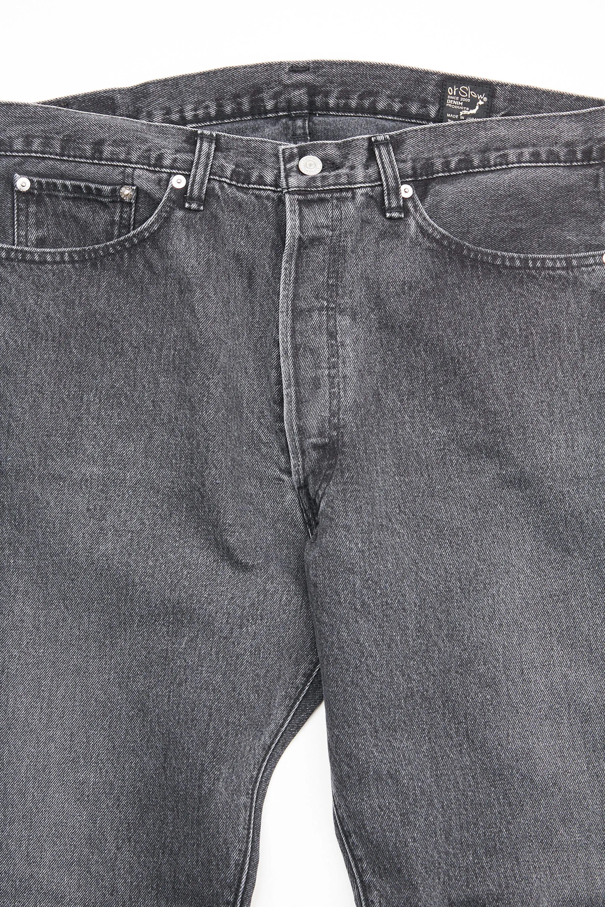 orSlow 105 90'S BLACK DENIM - STONE WASH