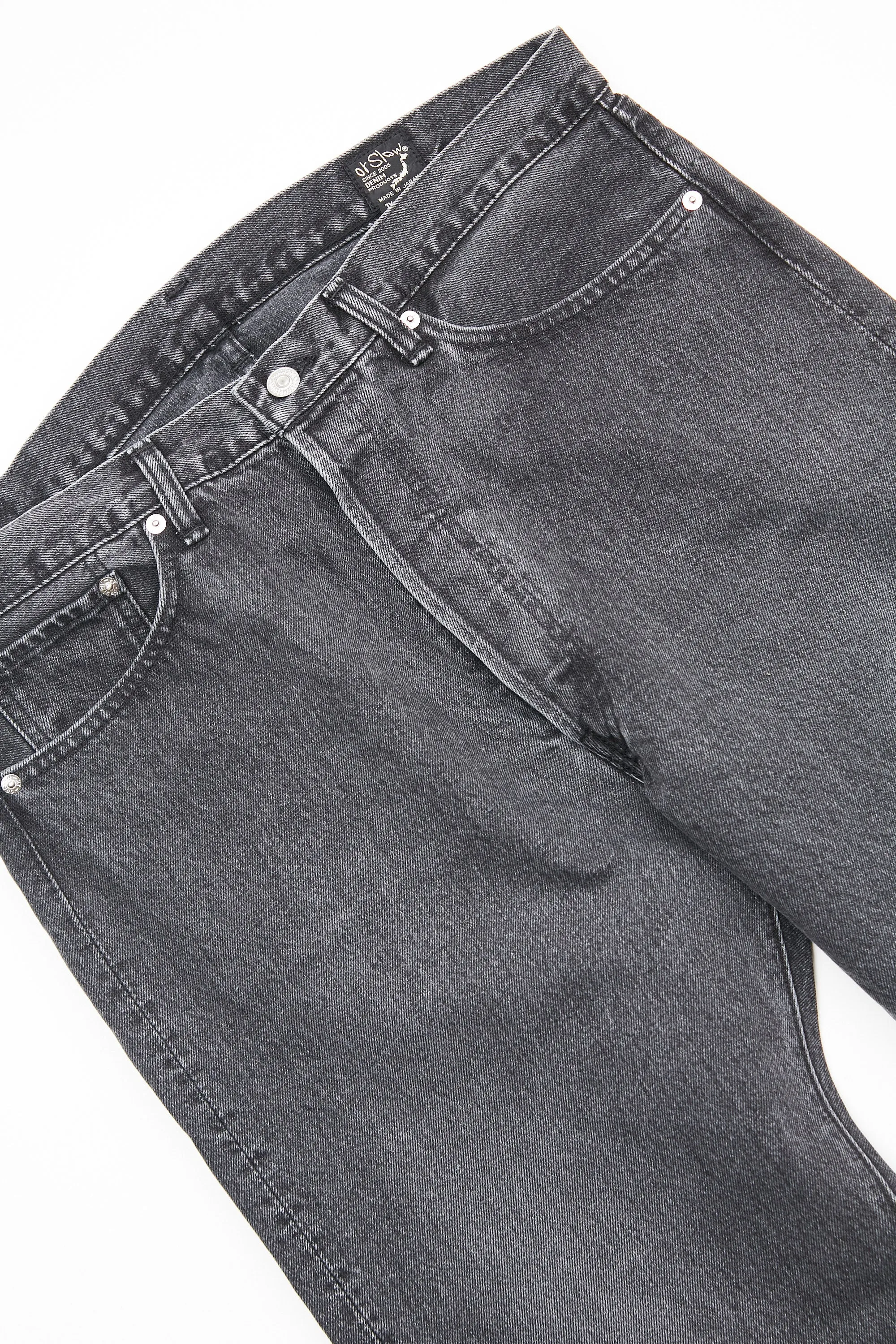 orSlow 105 90'S BLACK DENIM - STONE WASH