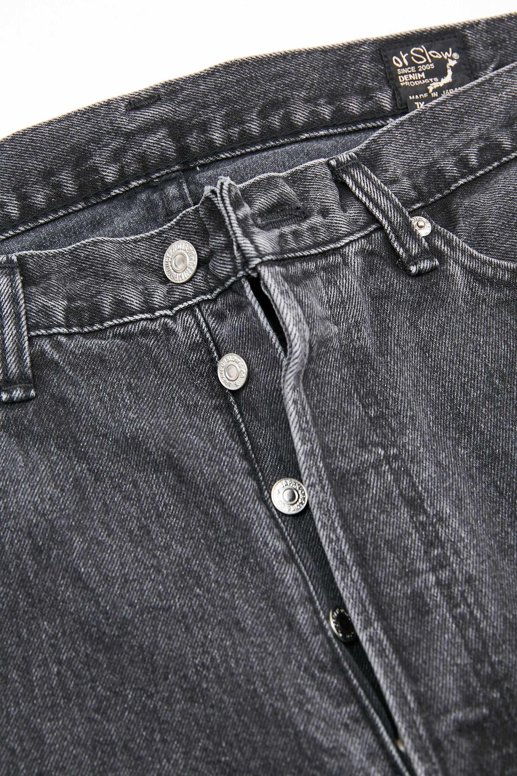 orSlow 105 90'S BLACK DENIM - STONE WASH