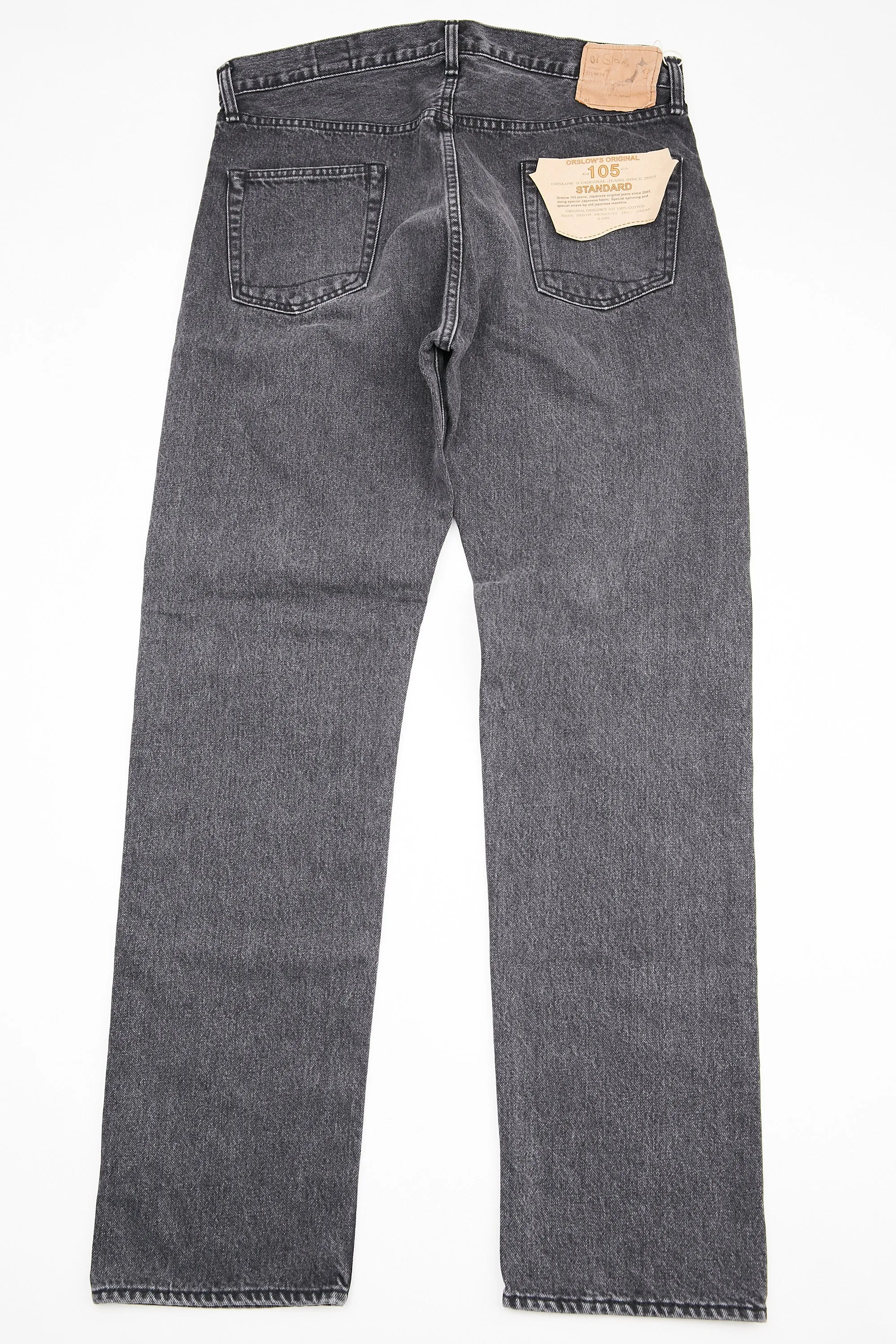 orSlow 105 90'S BLACK DENIM - STONE WASH