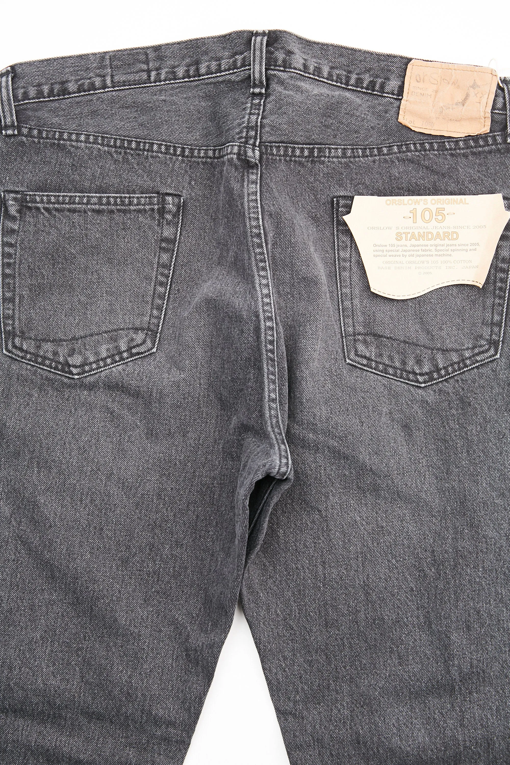 orSlow 105 90'S BLACK DENIM - STONE WASH