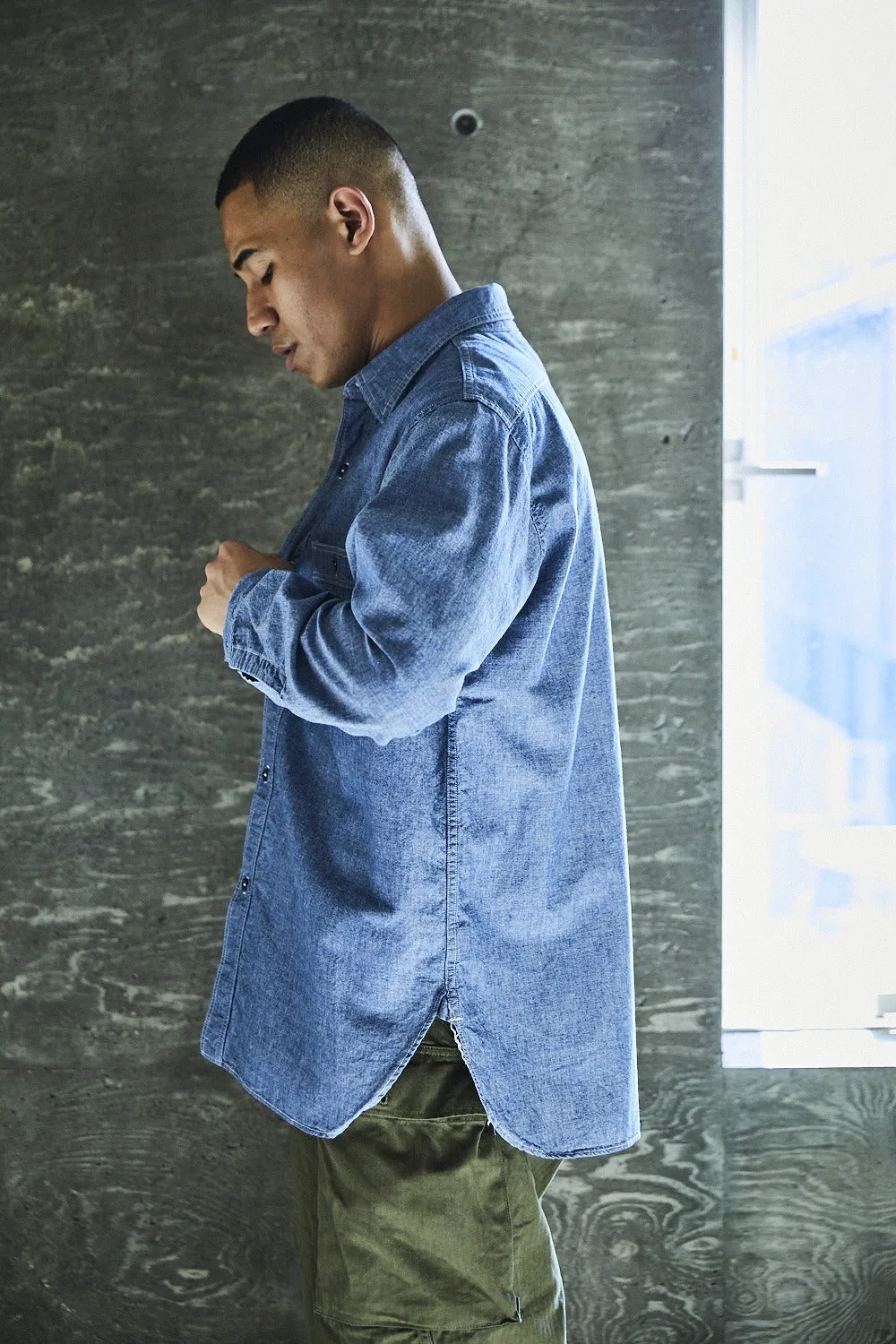 orSlow Relax Fit Chambray Work shirt - Chambray