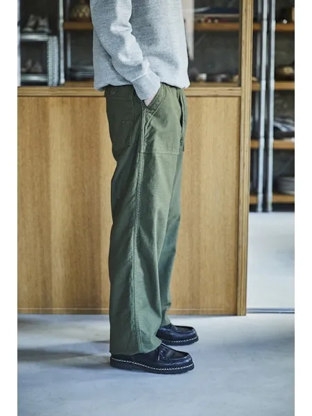 orSlow VINTAGE FIT FATIGUE PANTS (UNISEX) - Green