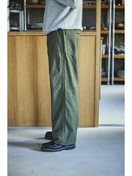orSlow VINTAGE FIT FATIGUE PANTS (UNISEX) - Green
