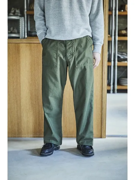 orSlow VINTAGE FIT FATIGUE PANTS (UNISEX) - Green