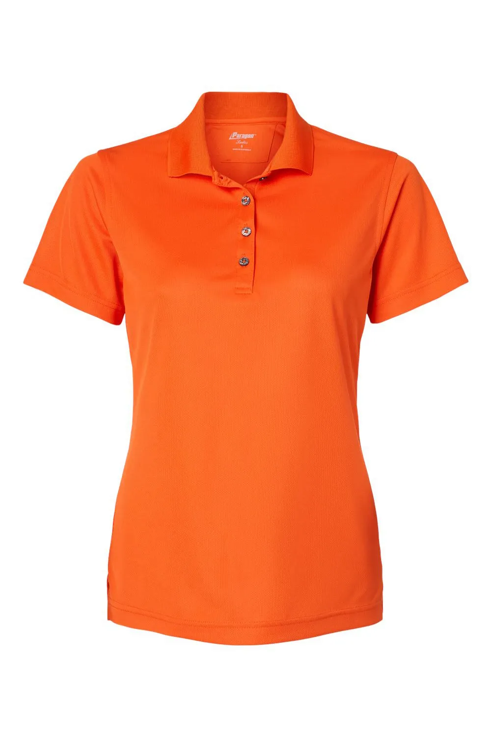 Paragon Womens Saratoga Performance Moisture Wicking Mini Mesh Short Sleeve Polo Shirt - Orange