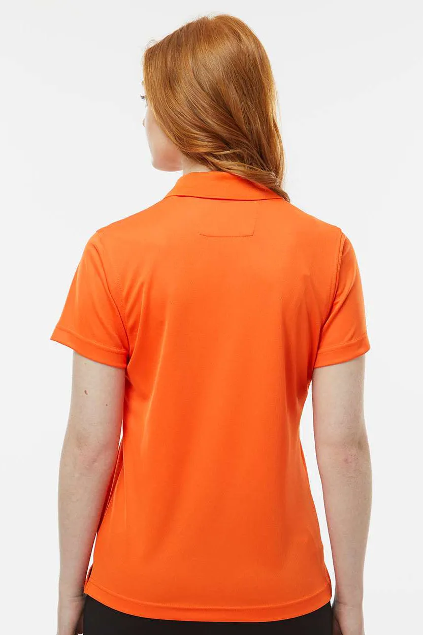 Paragon Womens Saratoga Performance Moisture Wicking Mini Mesh Short Sleeve Polo Shirt - Orange