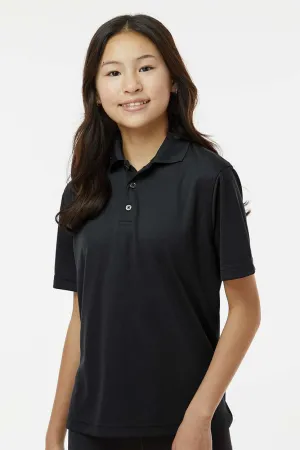 Paragon Youth Saratoga Performance Moisture Wicking Mini Mesh Short Sleeve Polo Shirt - Black