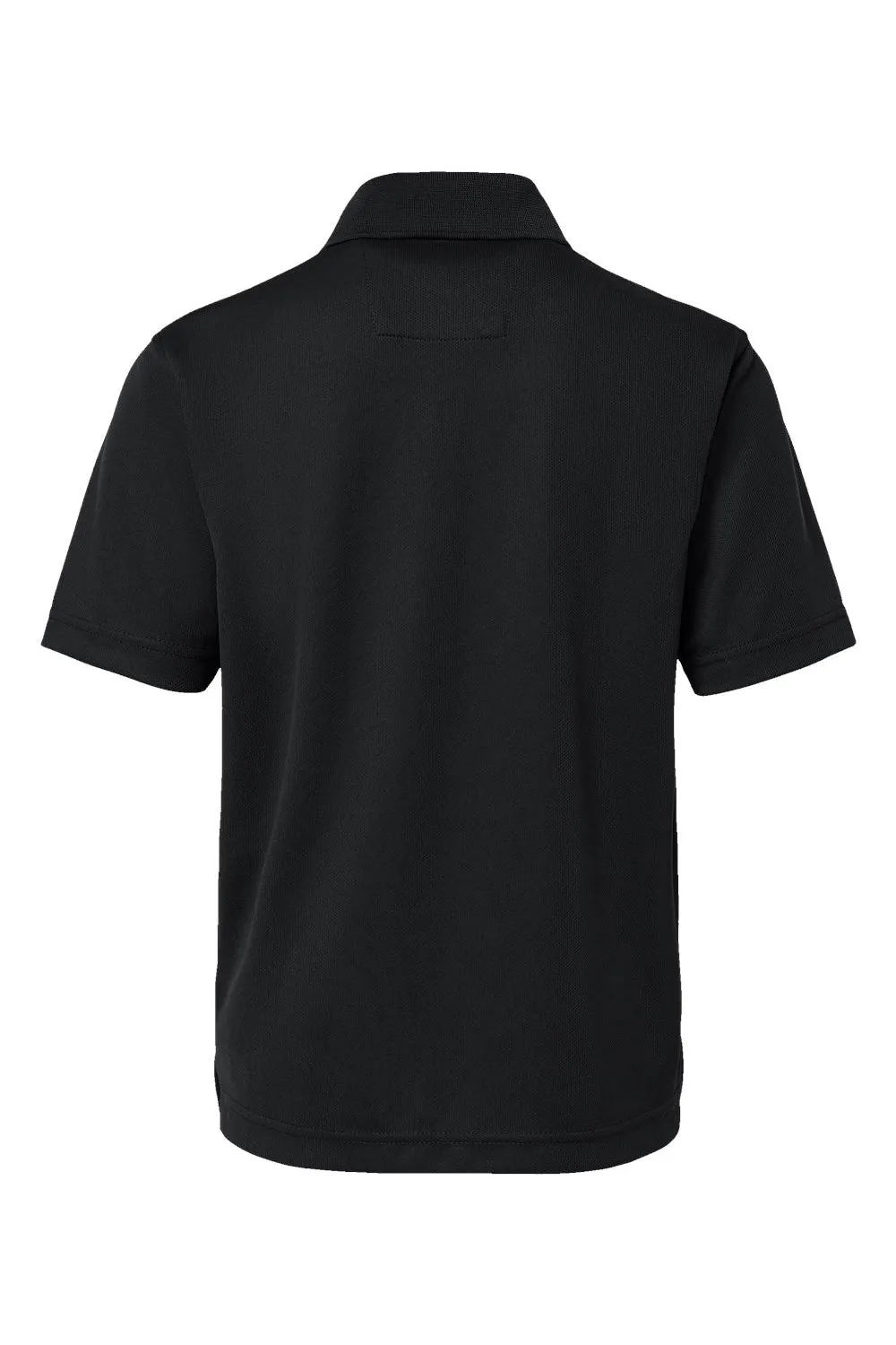 Paragon Youth Saratoga Performance Moisture Wicking Mini Mesh Short Sleeve Polo Shirt - Black