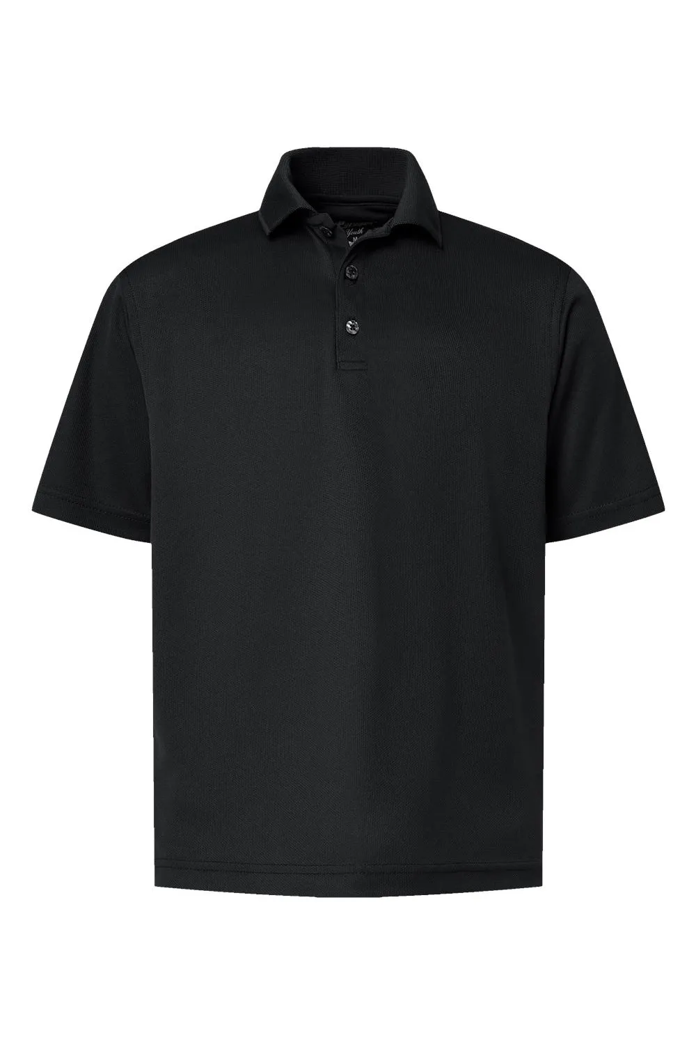Paragon Youth Saratoga Performance Moisture Wicking Mini Mesh Short Sleeve Polo Shirt - Black