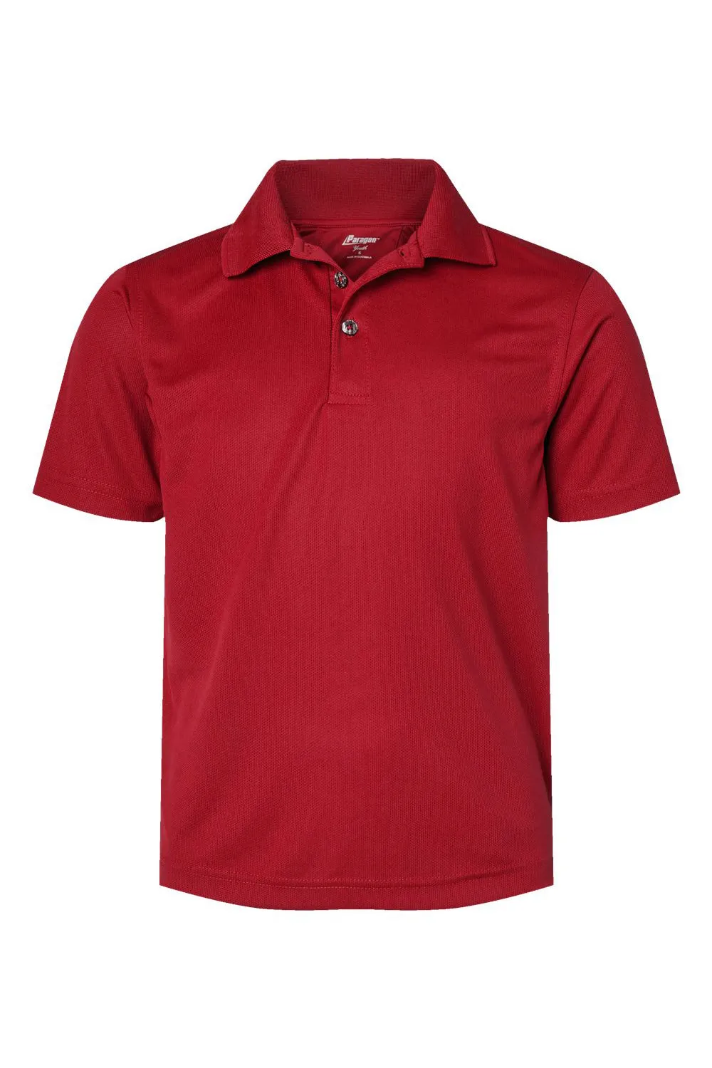 Paragon Youth Saratoga Performance Moisture Wicking Mini Mesh Short Sleeve Polo Shirt - Red