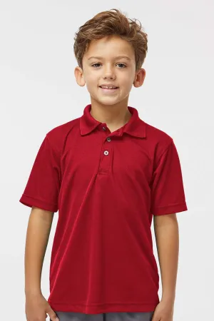 Paragon Youth Saratoga Performance Moisture Wicking Mini Mesh Short Sleeve Polo Shirt - Red