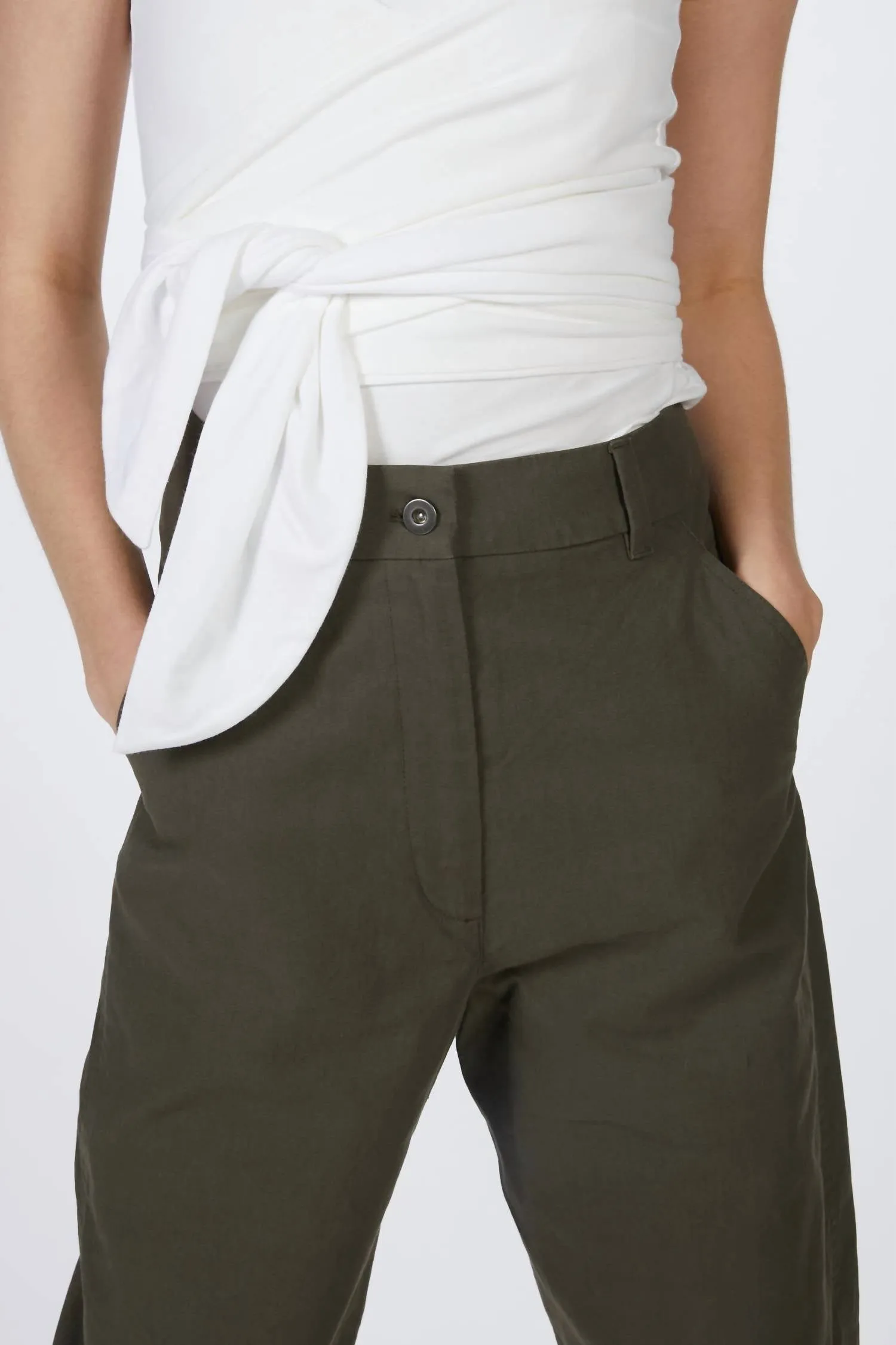 Peggy High Waist Pants In Military