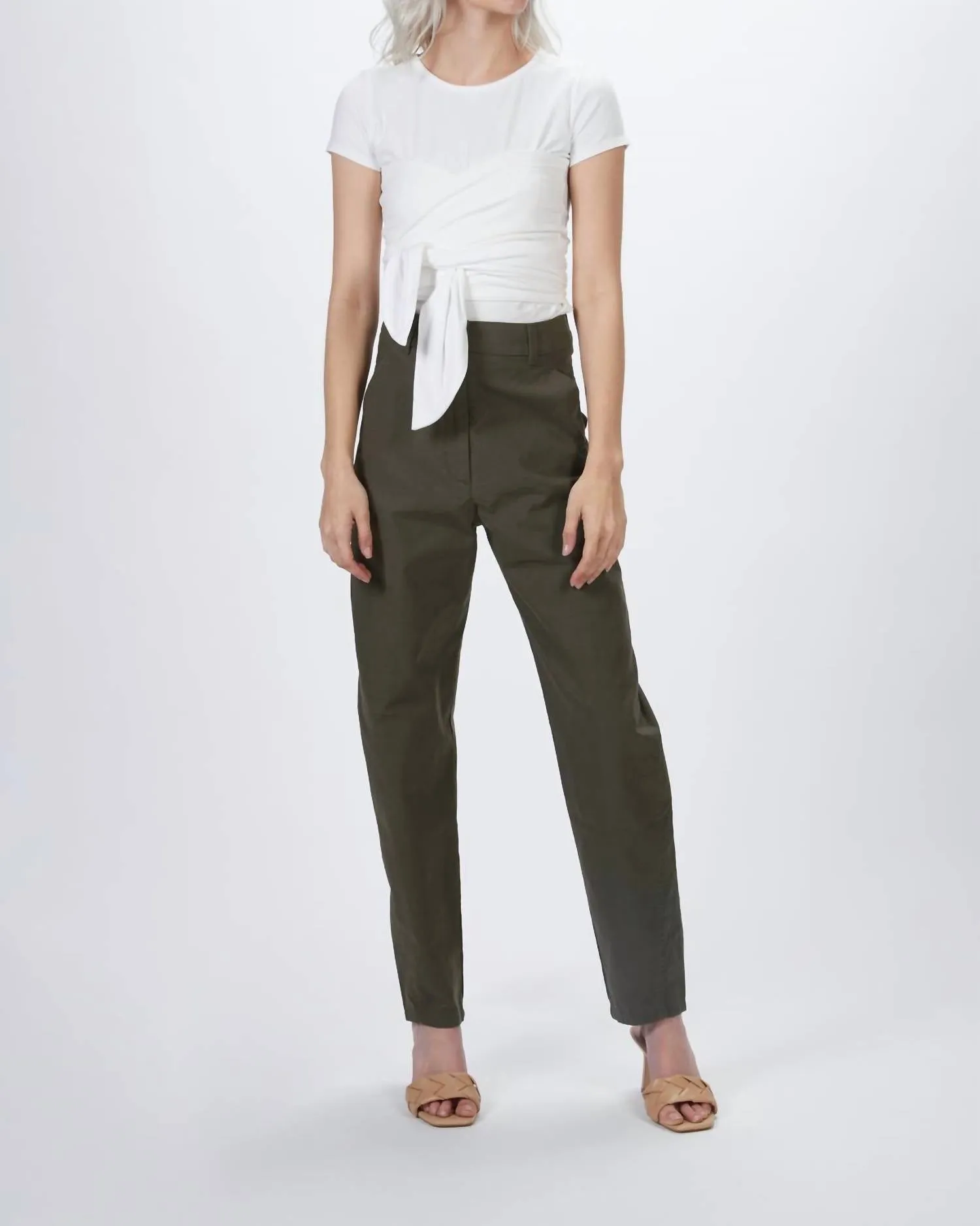 Peggy High Waist Pants In Military