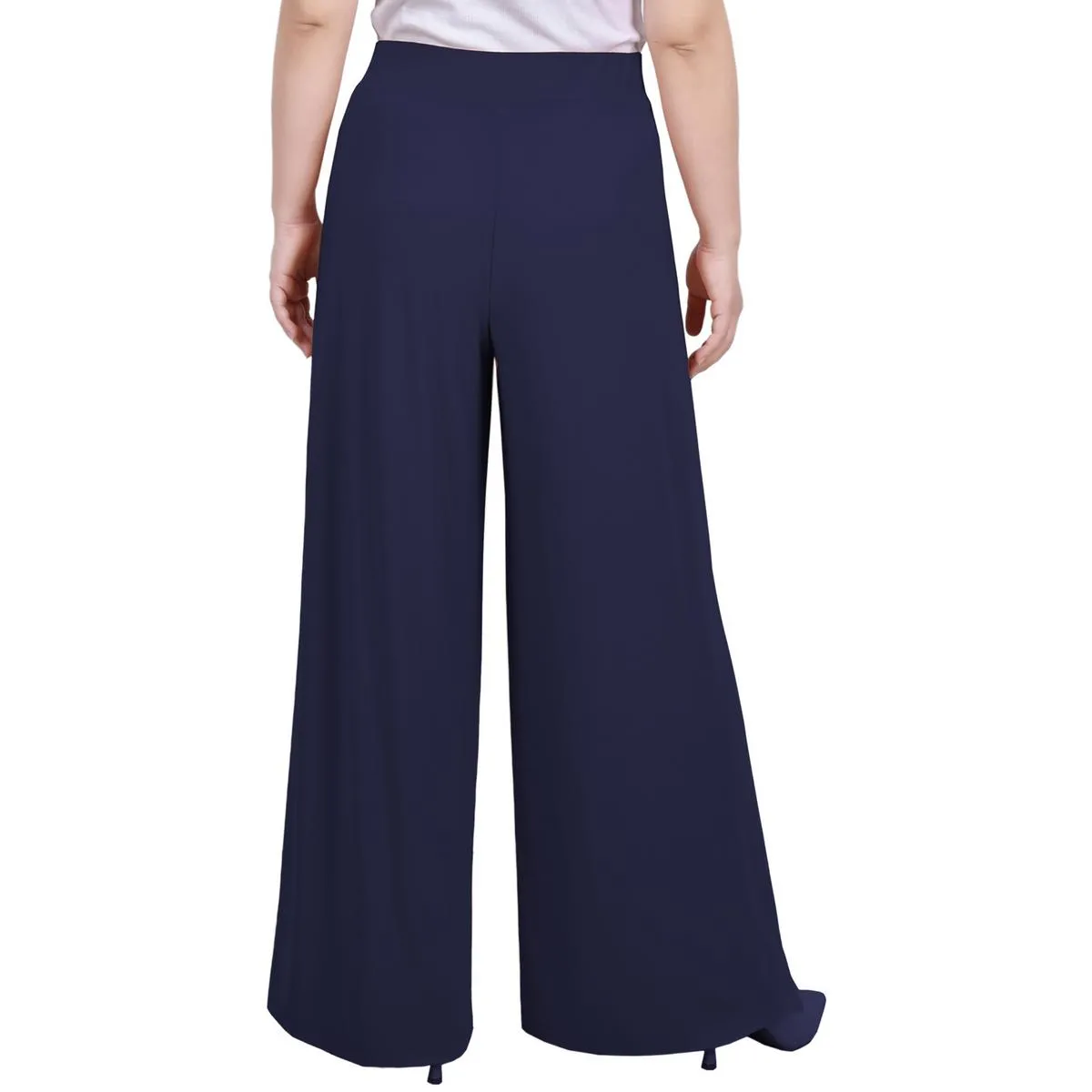 Petites Womens High Rise Wide Leg Palazzo Pants