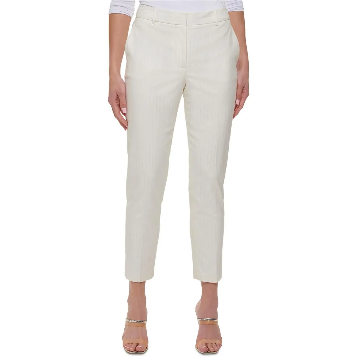 Petites Womens Mid-Rise Slim Leg Ankle Pants