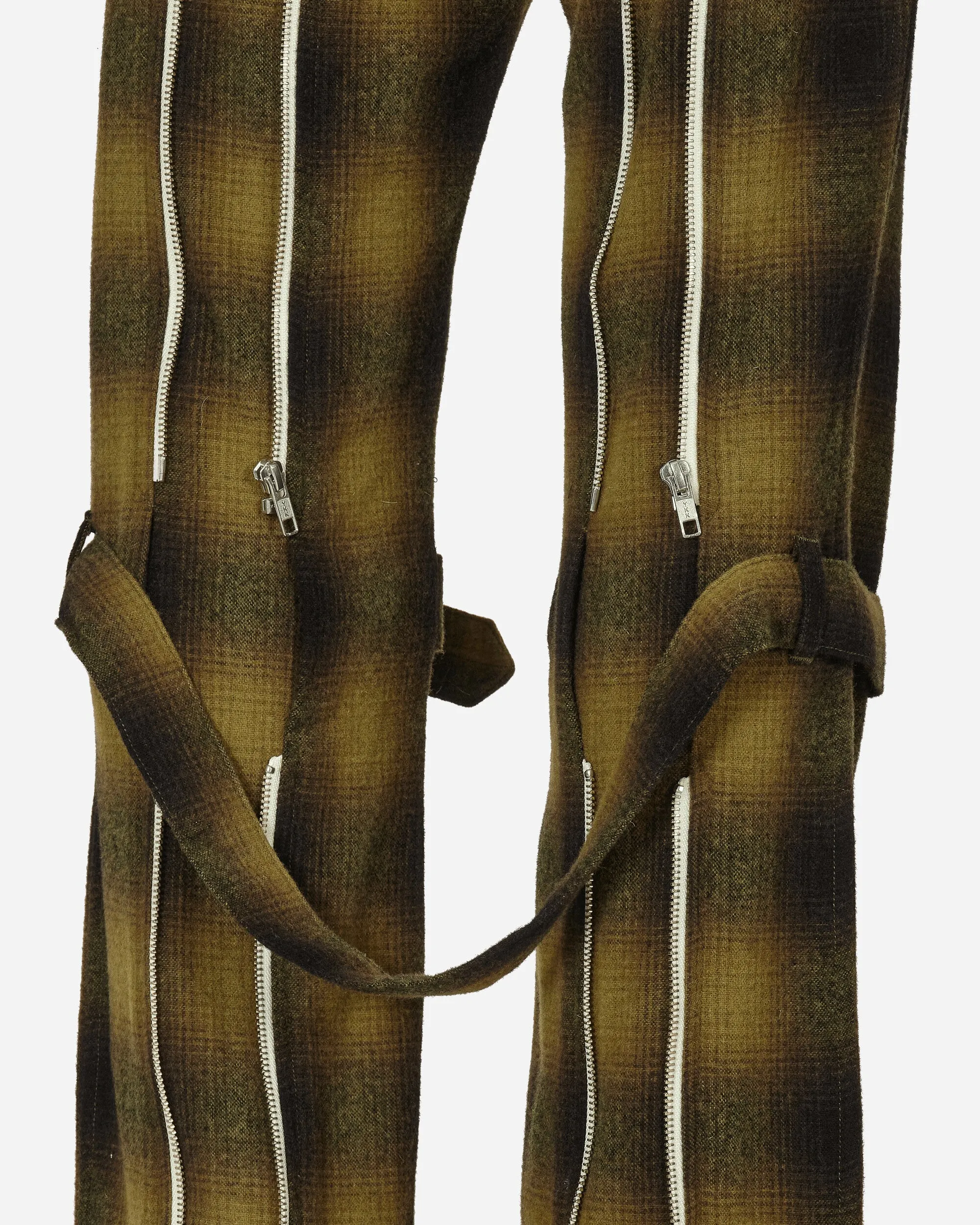 Plaid Wool Ombre Bontage Pants Yellow