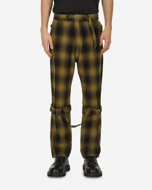 Plaid Wool Ombre Bontage Pants Yellow