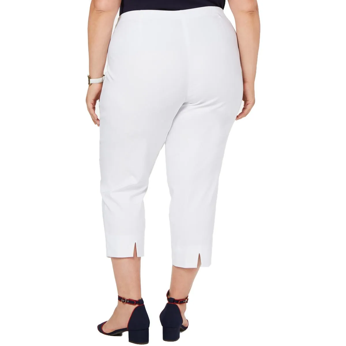 Plus Chelsea  Womens Tummy Slimming Natural Waist Capri Pants