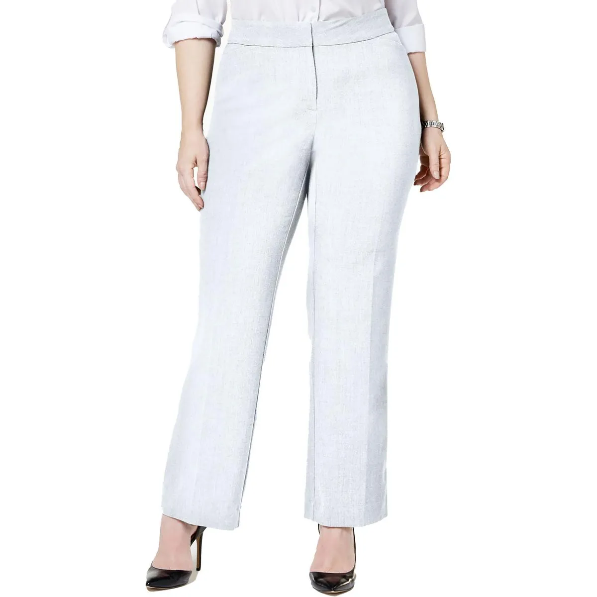 Plus Womens Comfort Waist Slim Leg Dress Pants