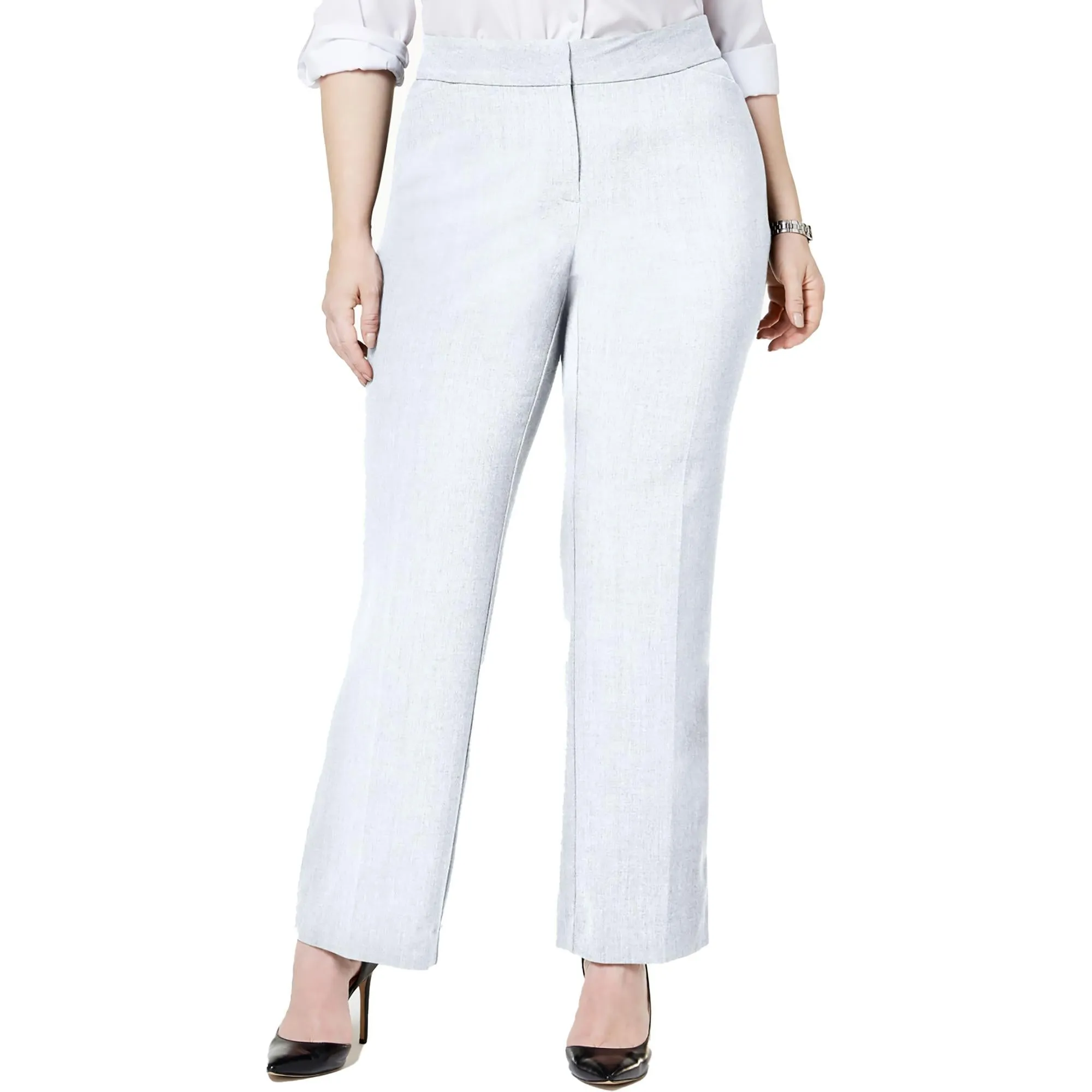 Plus Womens Comfort Waist Slim Leg Dress Pants