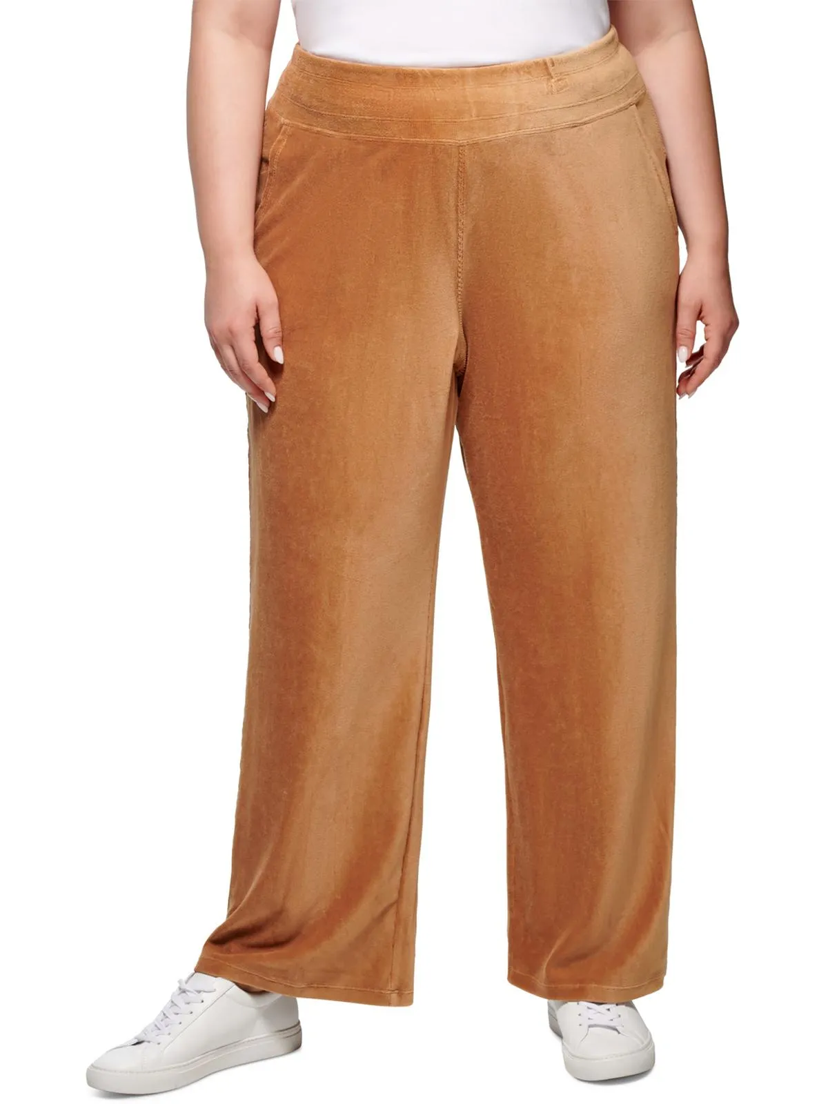 Plus Womens Corduroy High Rise Wide Leg Pants