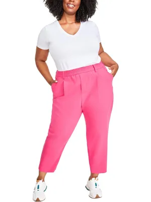Plus Womens High Rise Pull On Ankle Pants