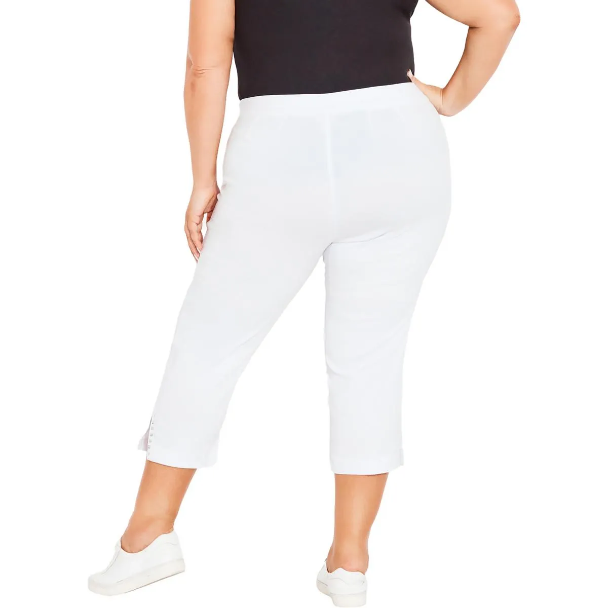 Plus Womens High Rise Studded Capri Pants