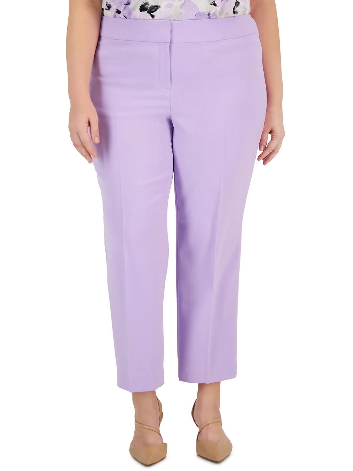 Plus Womens HighRise Stretch Ankle Pants