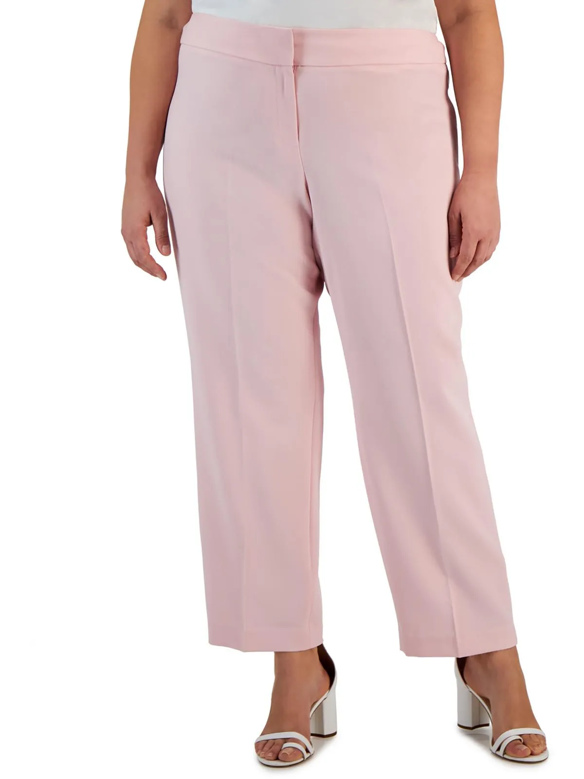 Plus Womens HighRise Stretch Ankle Pants