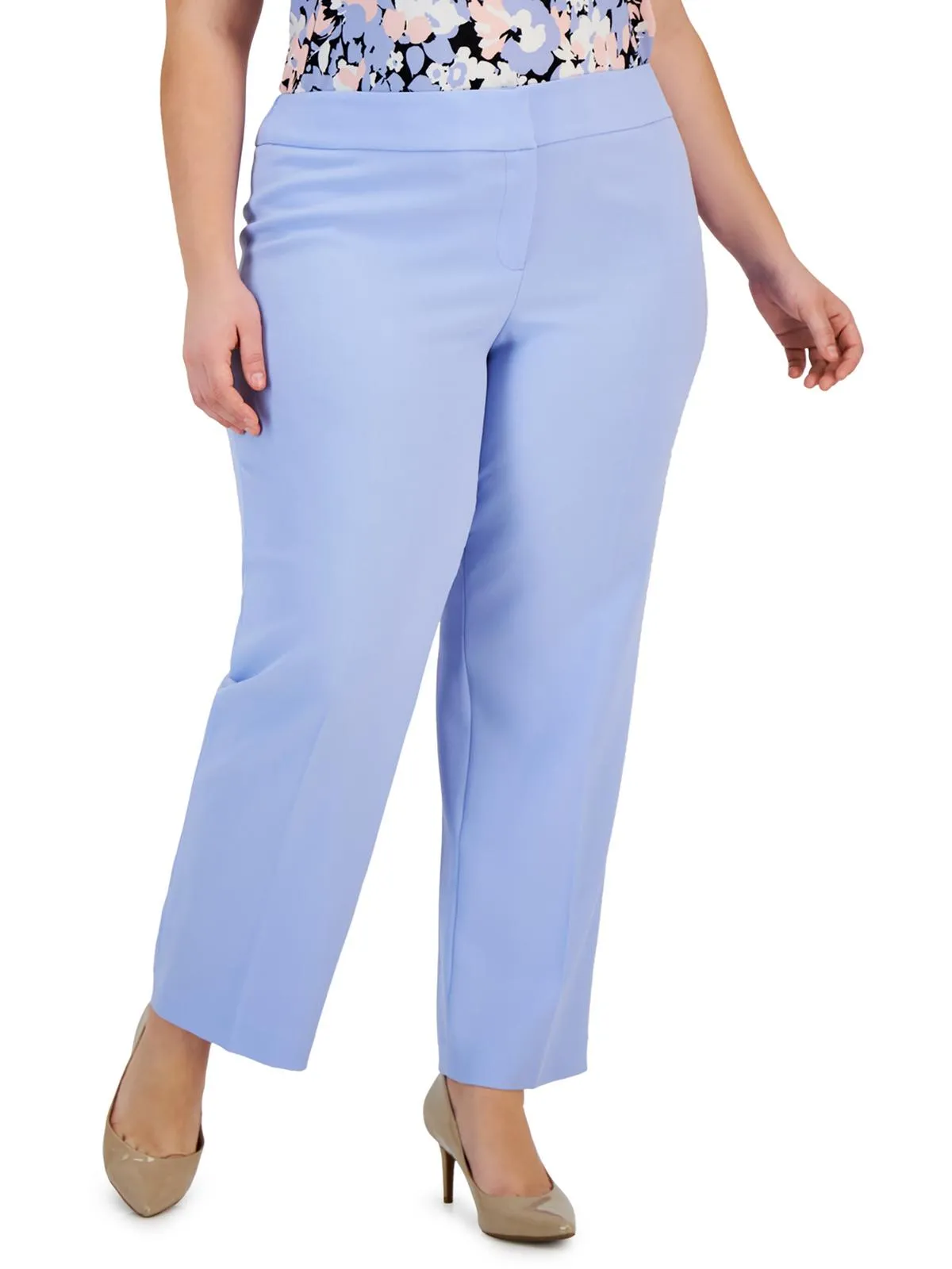 Plus Womens HighRise Stretch Ankle Pants