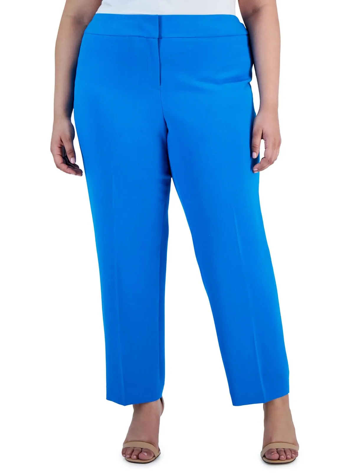 Plus Womens HighRise Stretch Ankle Pants