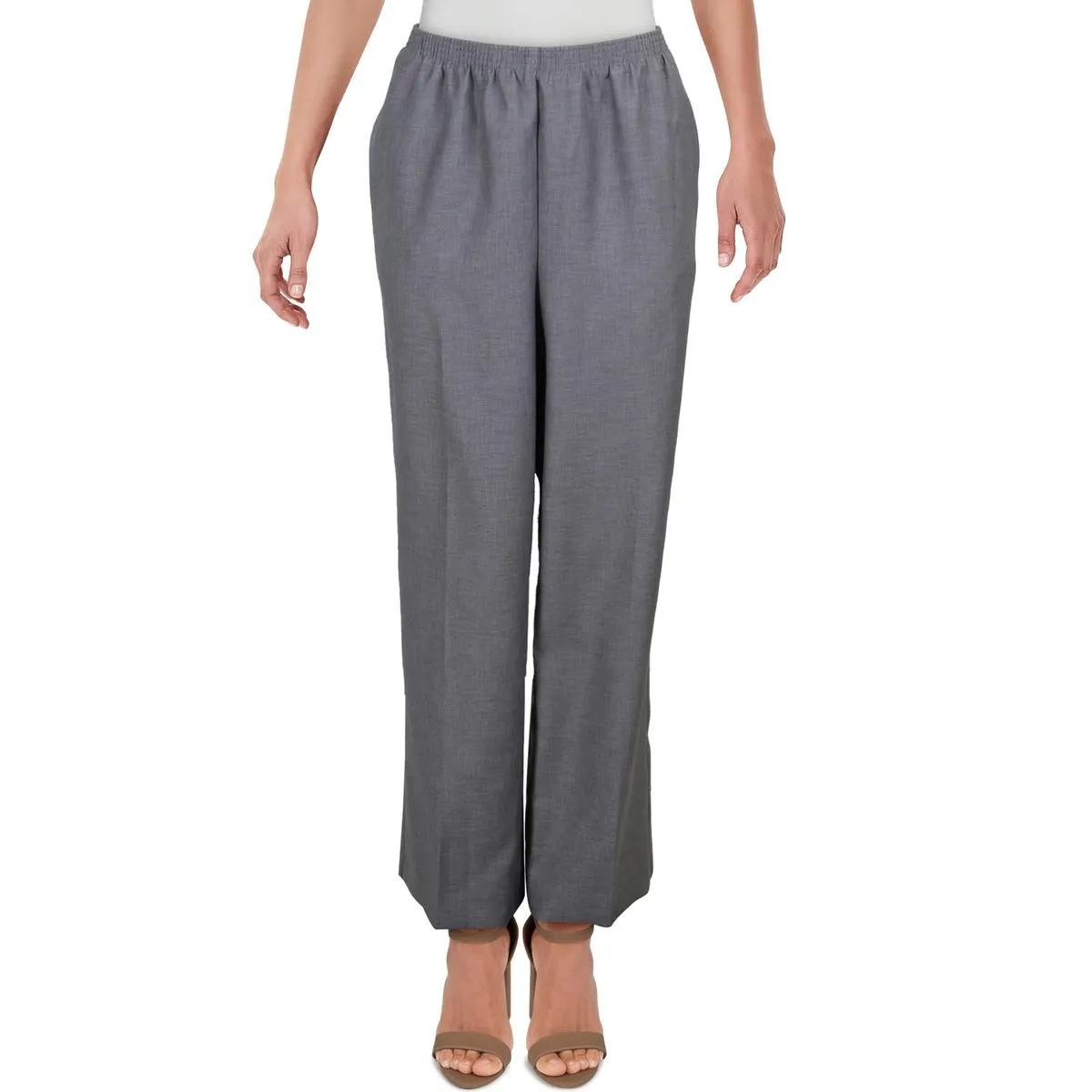 Plus Womens Polyester Straight Leg Pants