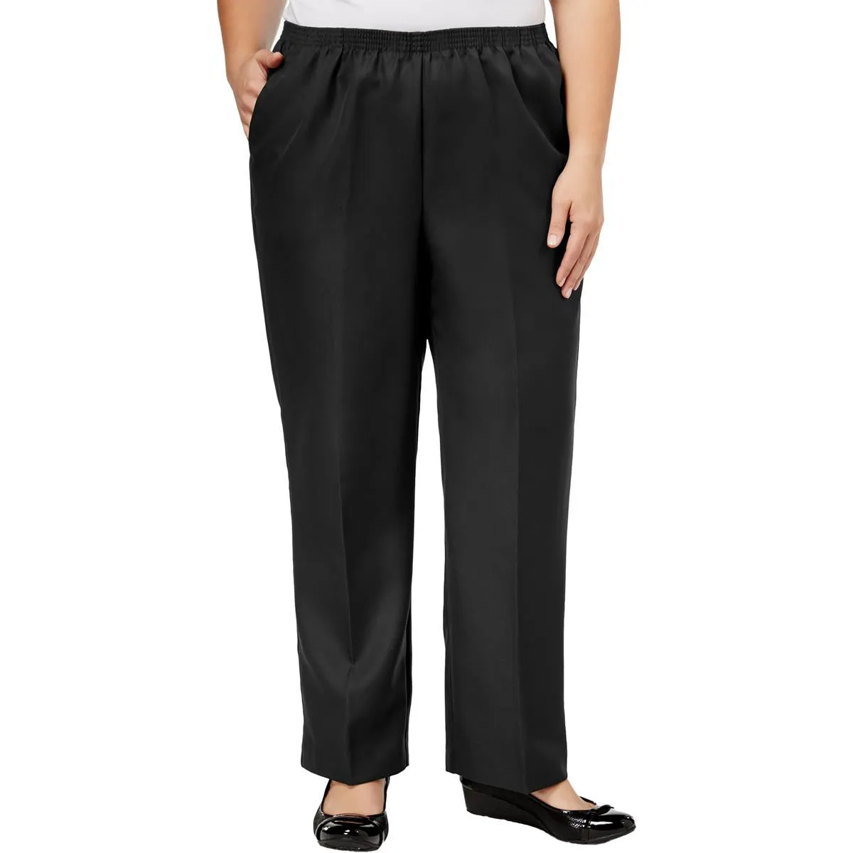 Plus Womens Polyester Straight Leg Pants