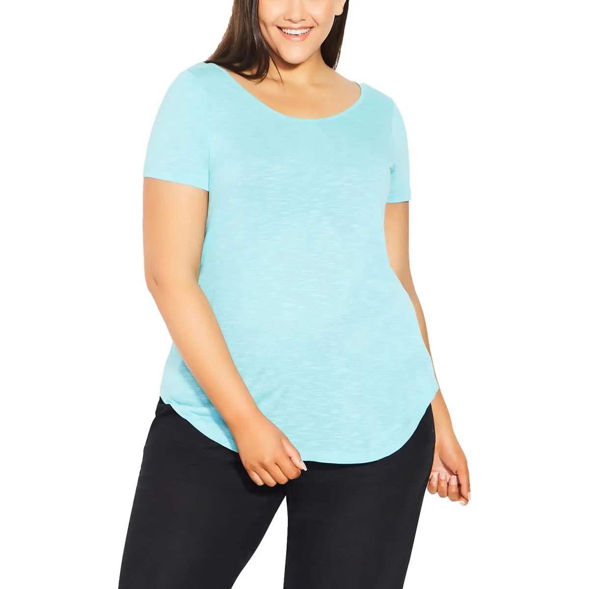 Plus Womens Slub Viscose T-Shirt