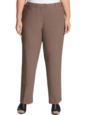 Plus Womens Straight Leg Office Dress Pants