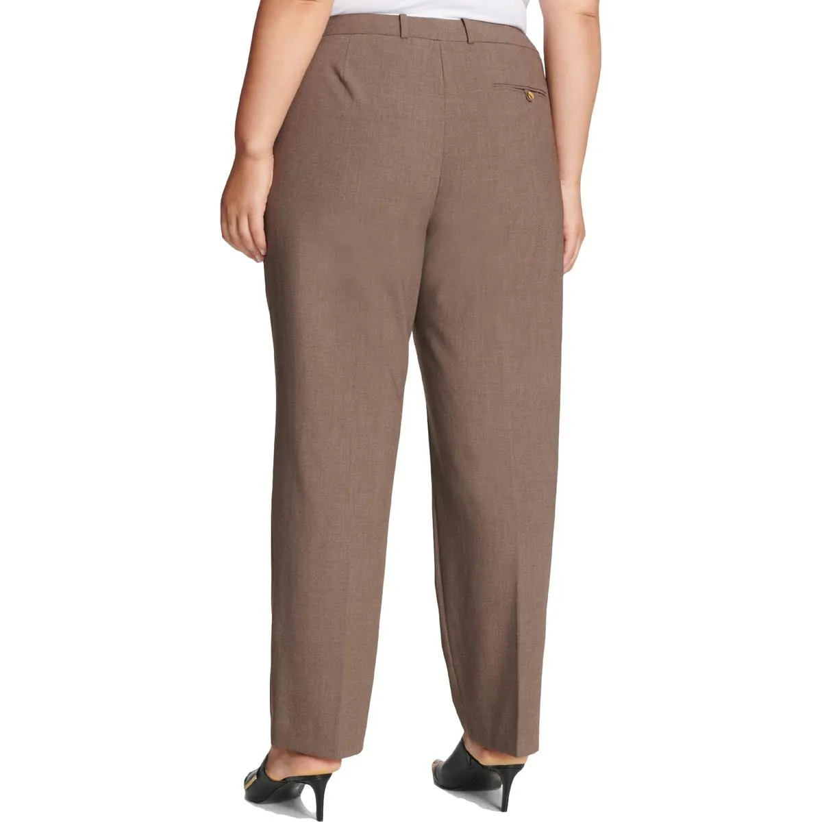 Plus Womens Straight Leg Office Dress Pants