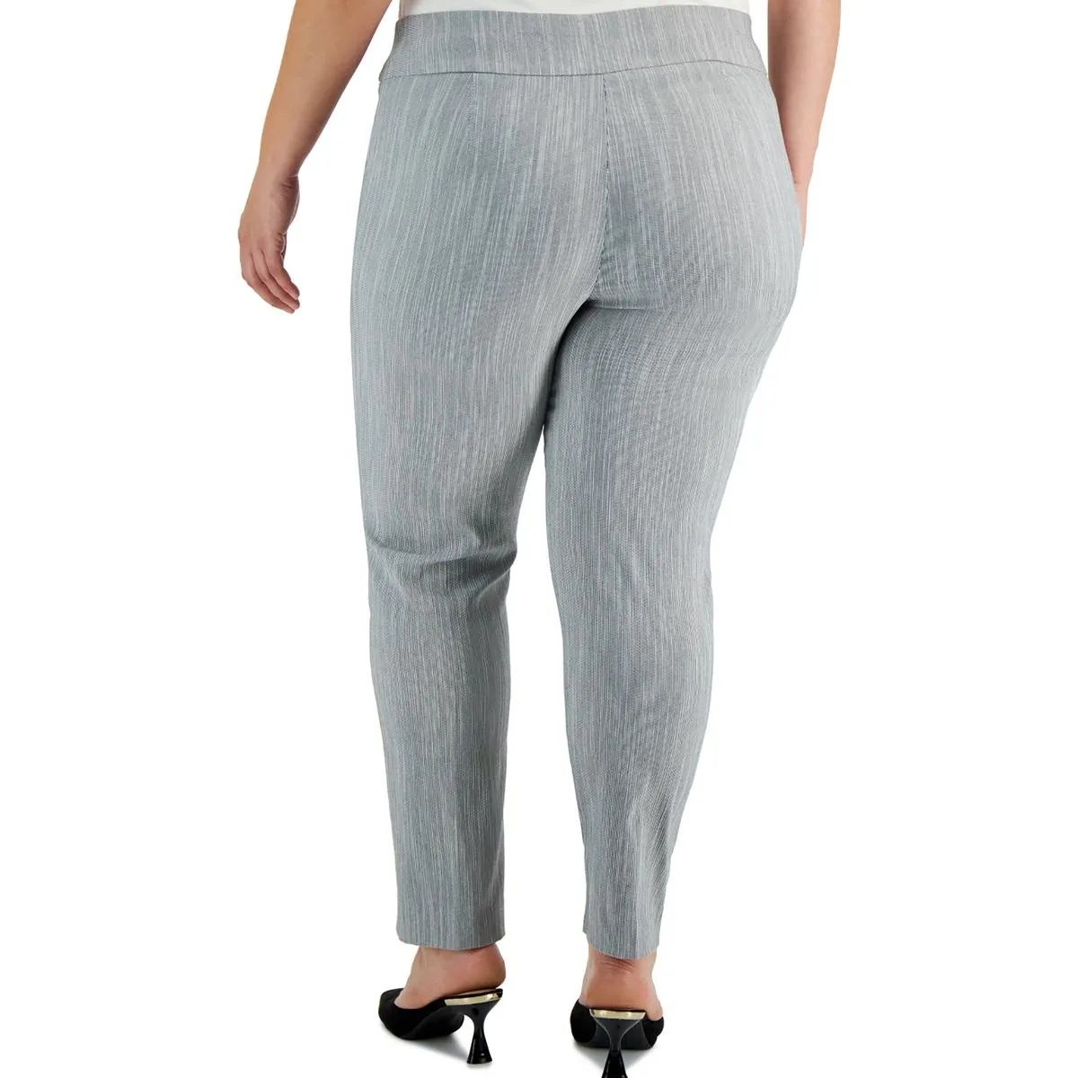 Plus Womens Striped Rayon Skinny Pants